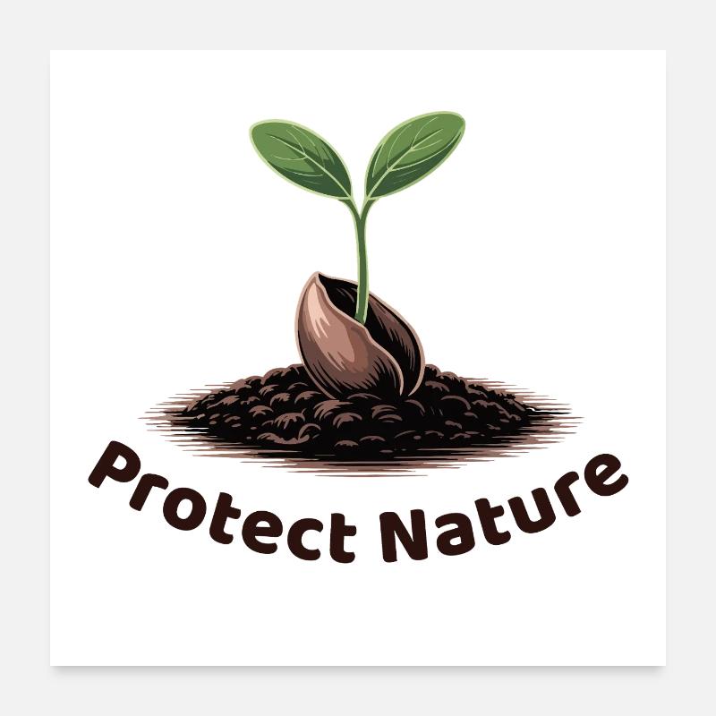 Protéger la nature Poster 60 x 60 cm
