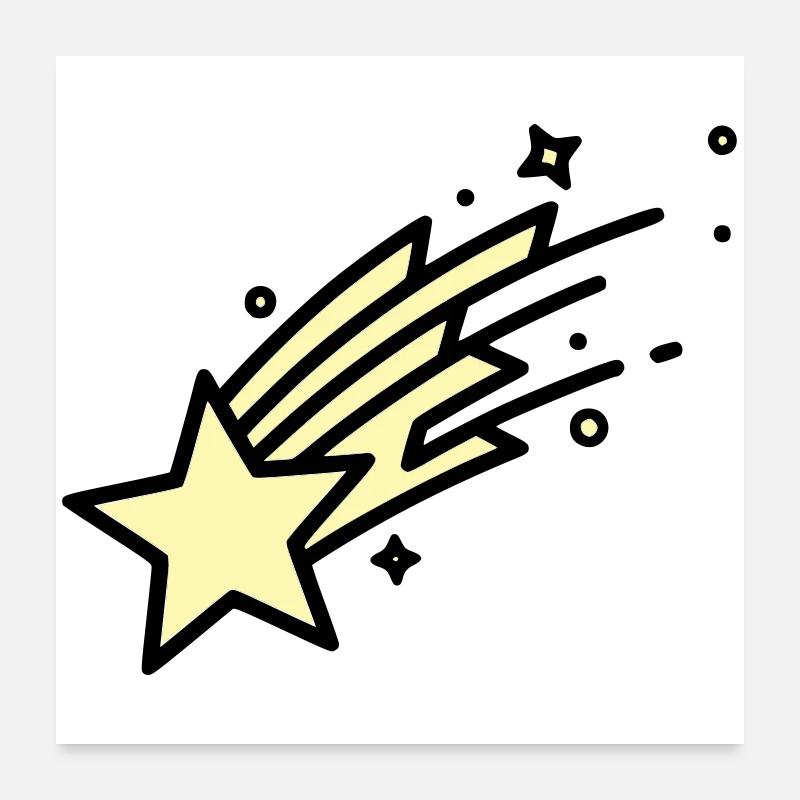 Une bande dessinée Shooting Star Comet Poster 60 x 60 cm
