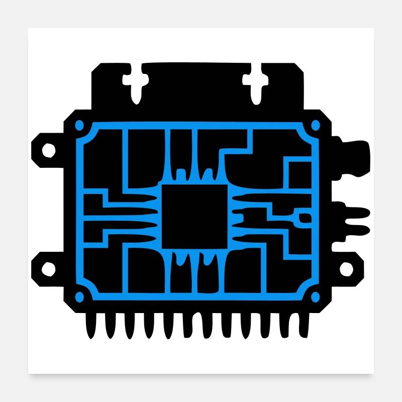 Mikrochip Platine IT Logo Poster 60x60 cm