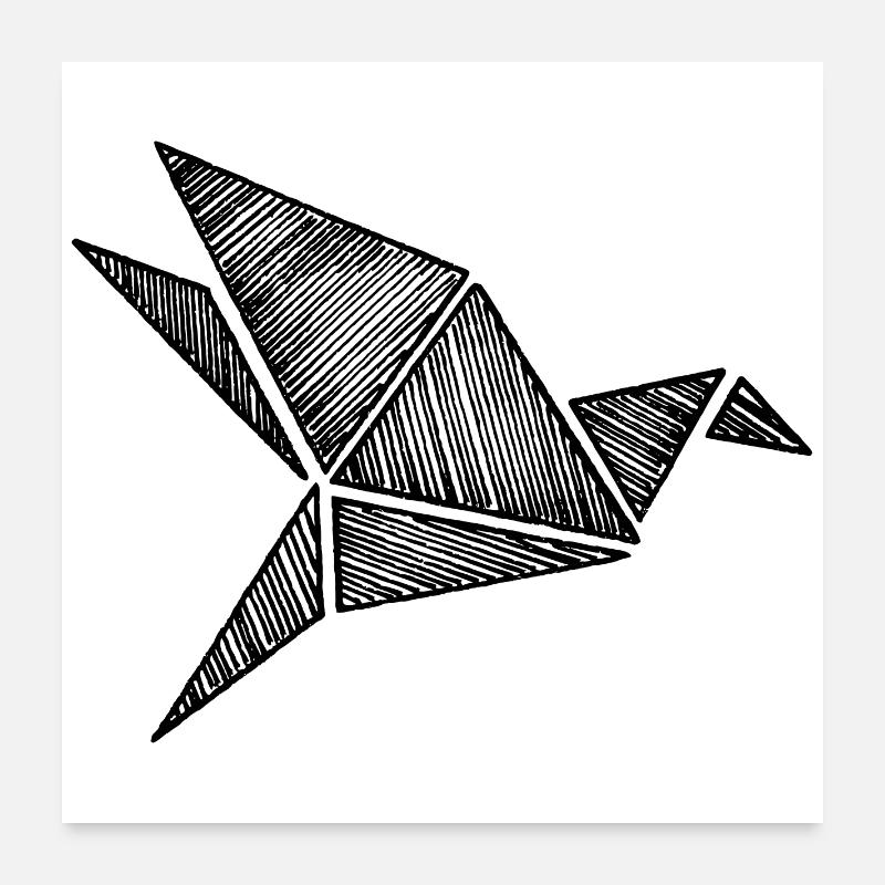 Origami bird Poster 24" x 24" (60x60 cm)