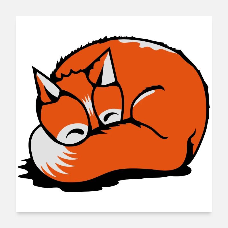 A sleeping fox Poster 24" x 24" (60x60 cm)
