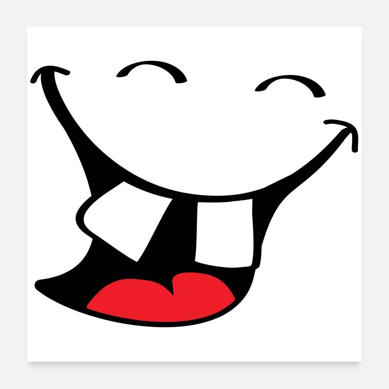 Big smile. Happy, smiling mouth, lips face. Poster 24" x 24" (60x60 cm)