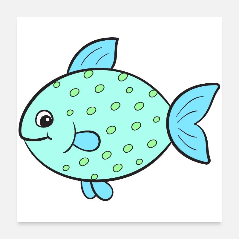 Fish Fish Poster 24" x 24" (60x60 cm)
