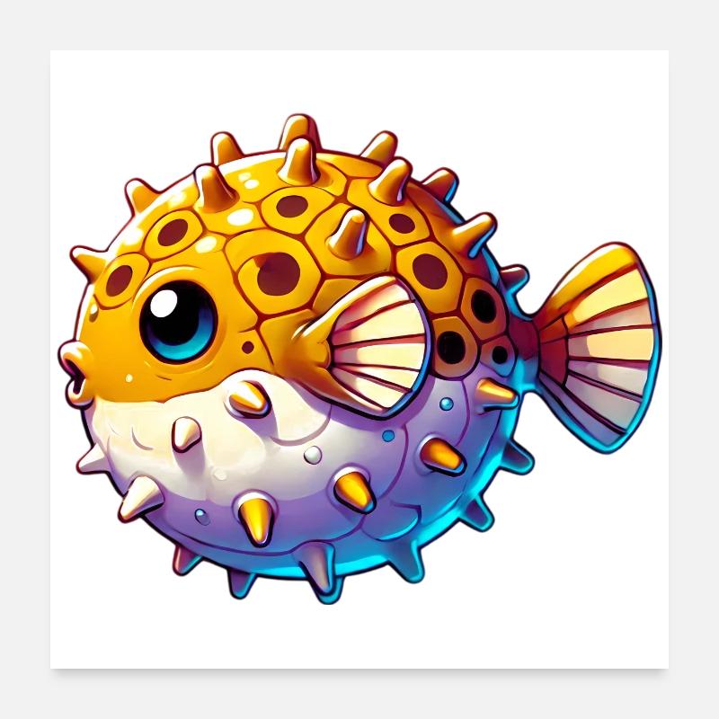 Kugelfisch Poster 60x60 cm