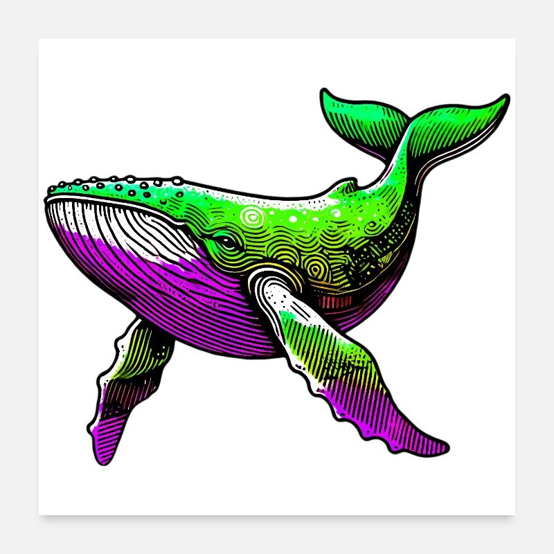 Whale Poster 24" x 24" (60x60 cm)