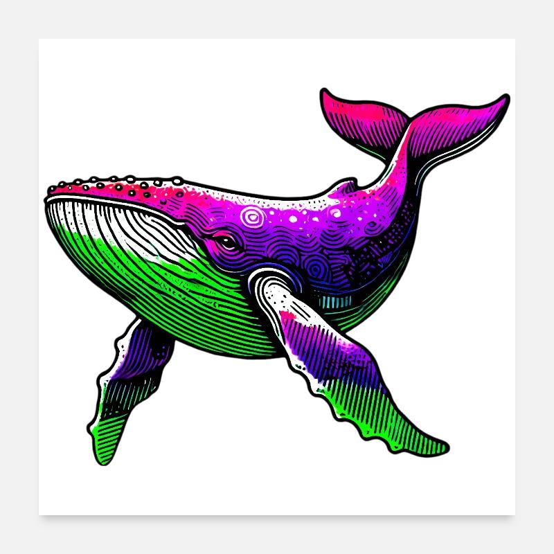 Whale Poster 24" x 24" (60x60 cm)