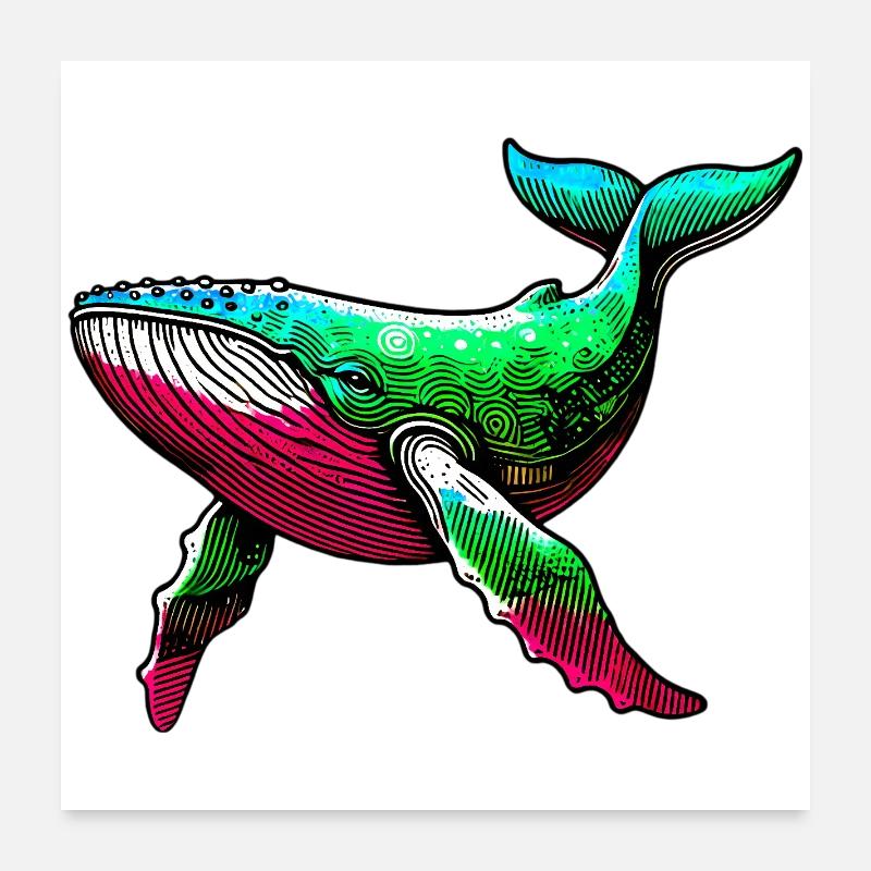 Baleine Poster 60 x 60 cm