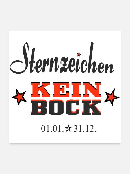 Sternchen Kein Bock Jahreskalender - Poster 60x60 cm - Weiß - Vorne