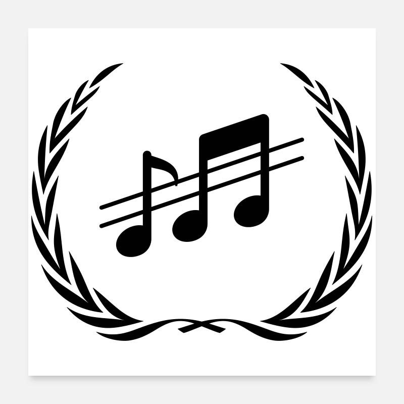Couronne de notes de musique Poster 60 x 60 cm
