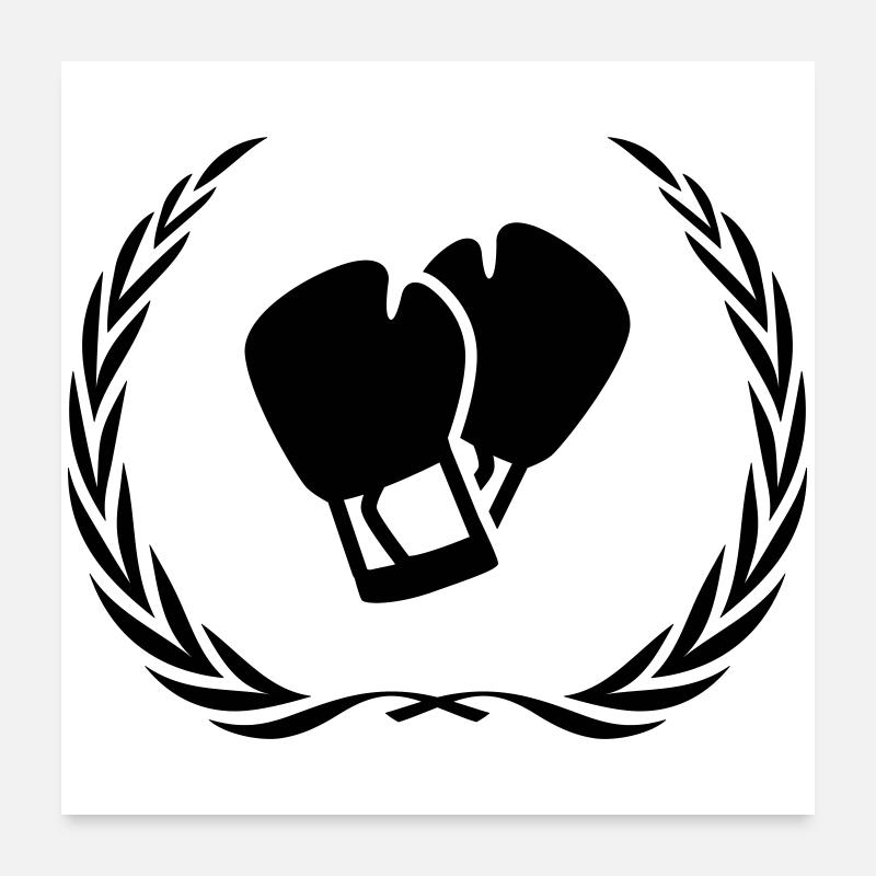 Boxhandschuhe Kranz Poster 60x60 cm