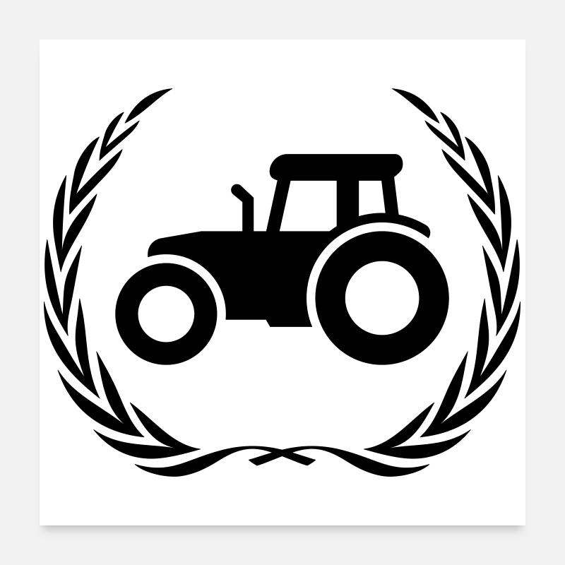 Traktor Symbol Farmer Poster 60x60 cm