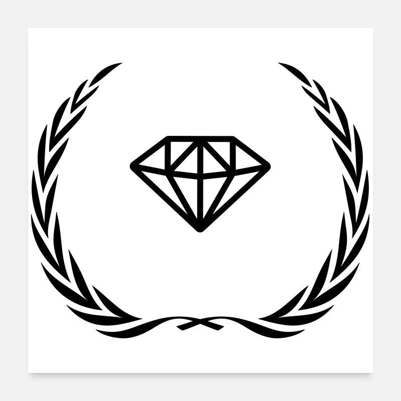 Diamant Symbol Kranz Poster 60x60 cm