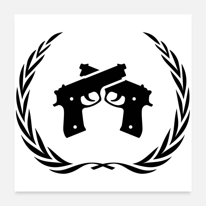 Couronne de symbole d’arme à feu Poster 60 x 60 cm