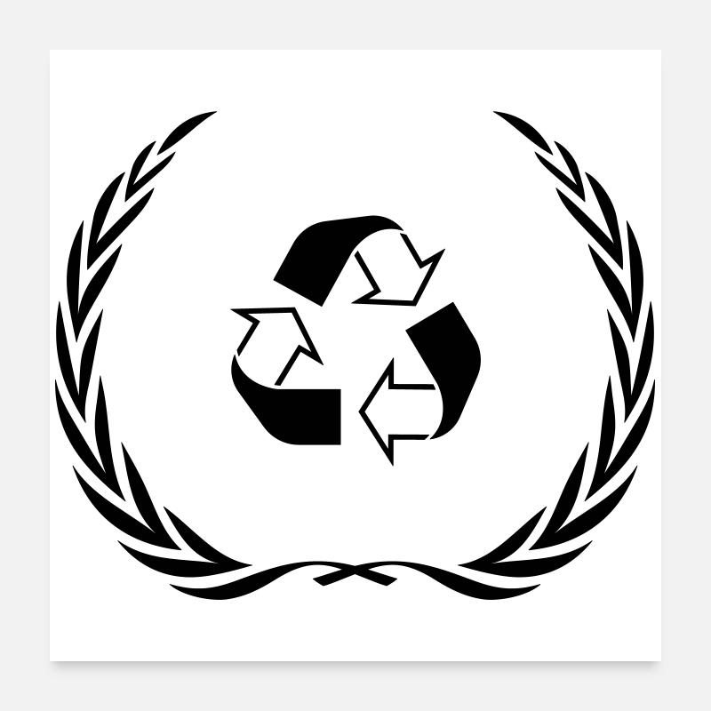 Couronne de symbole de recyclage Poster 60 x 60 cm
