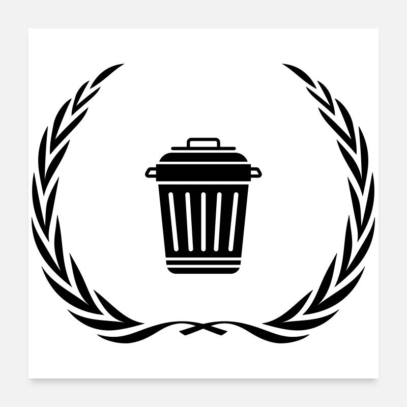 Garbage Can Symbol Wreath Poster 24" x 24" (60x60 cm)