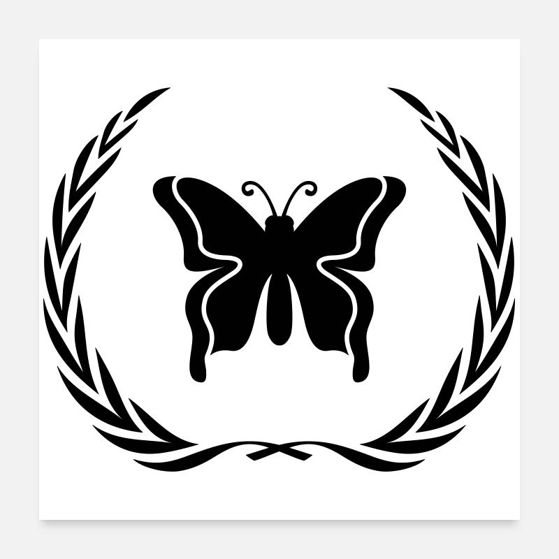 Couronne de symbole de papillon Poster 60 x 60 cm
