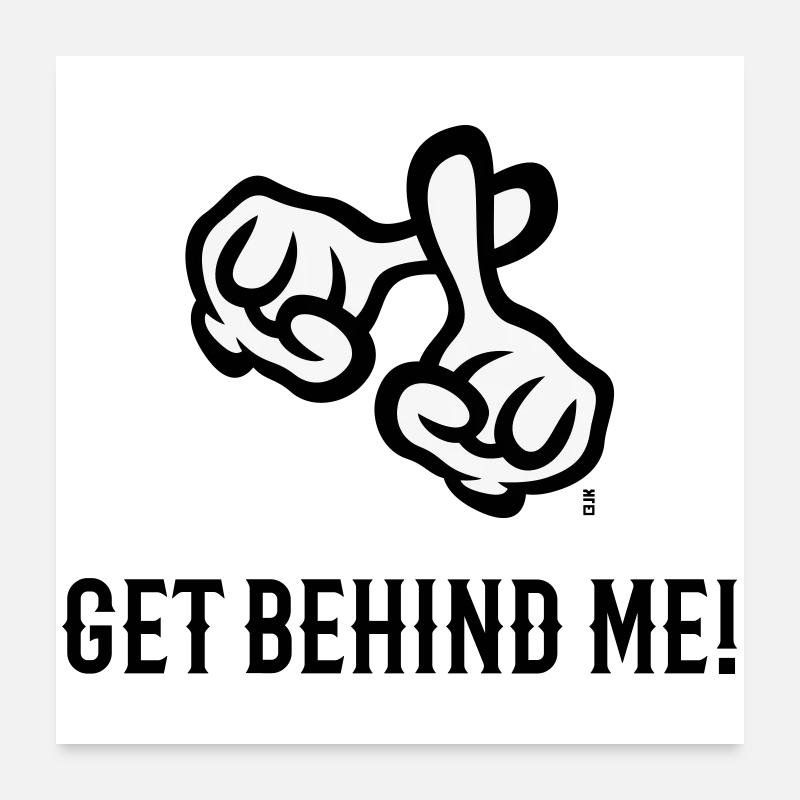 Geh hinter mich! (Kreuz / Bibel / Religion / 2C) Poster 60x60 cm