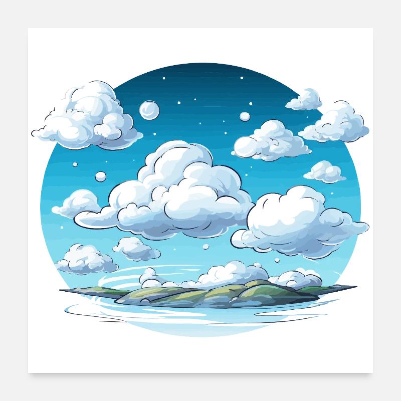 Nuages célestes au-dessus de l’archipel Poster 60 x 60 cm