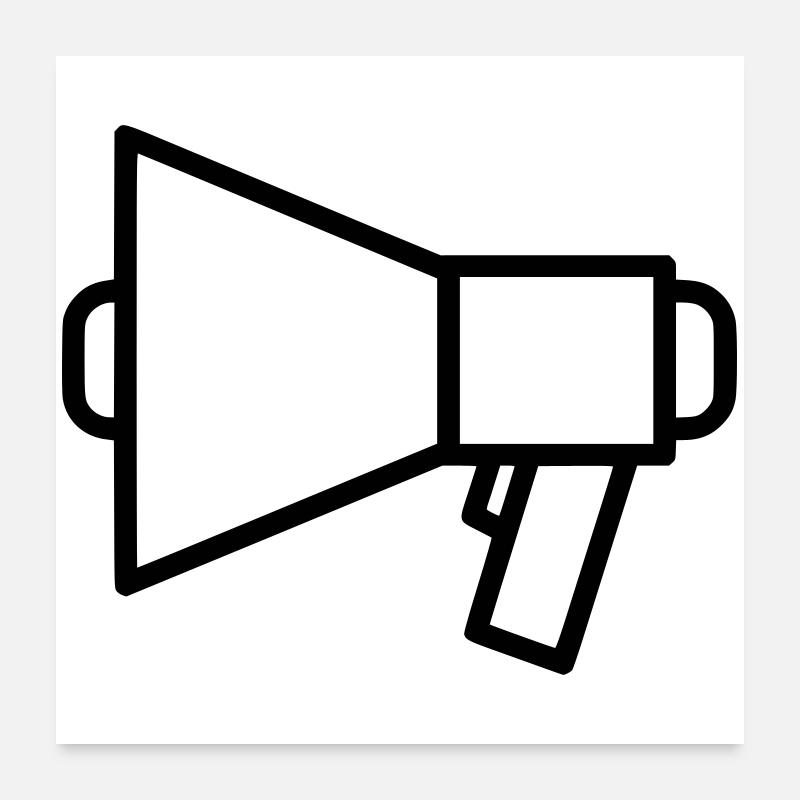 Megafon Lautsprecher Protest Poster 60x60 cm