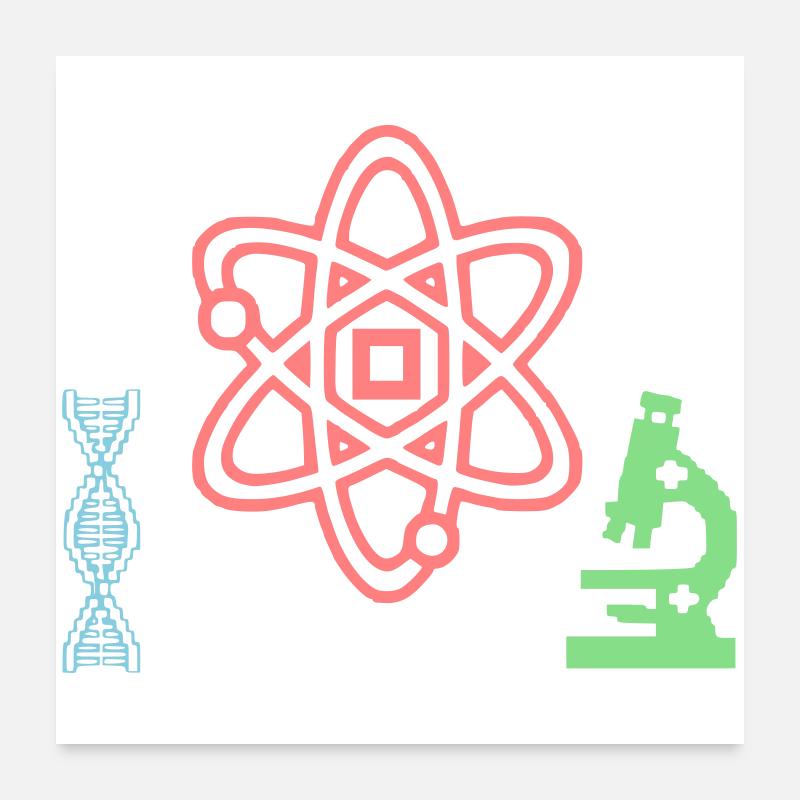 Science Set Atom DNA Poster 24" x 24" (60x60 cm)