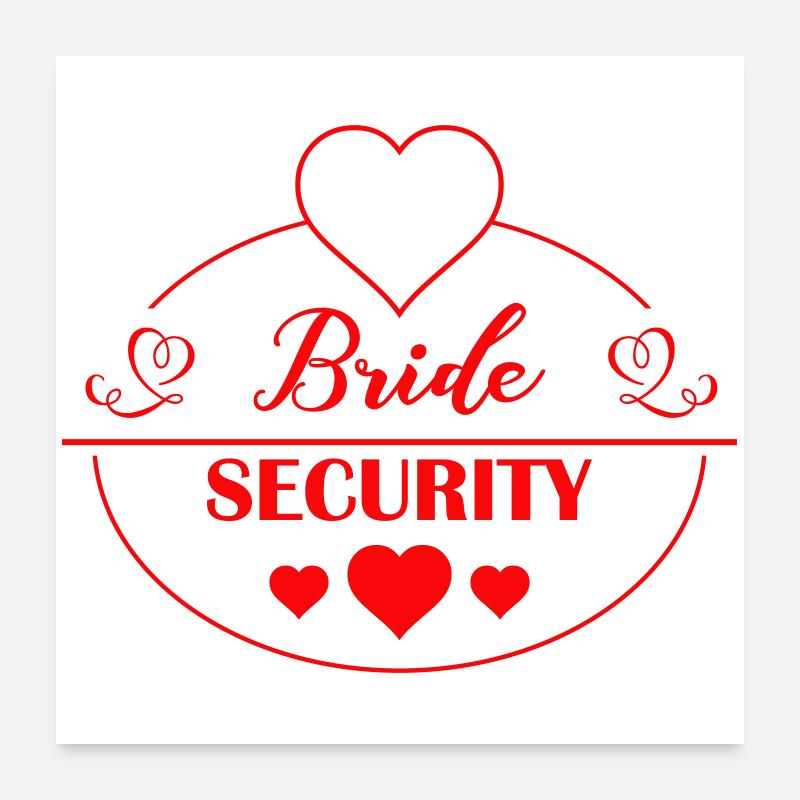 Cœur de l’emblème de sécurité de la mariée Poster 60 x 60 cm
