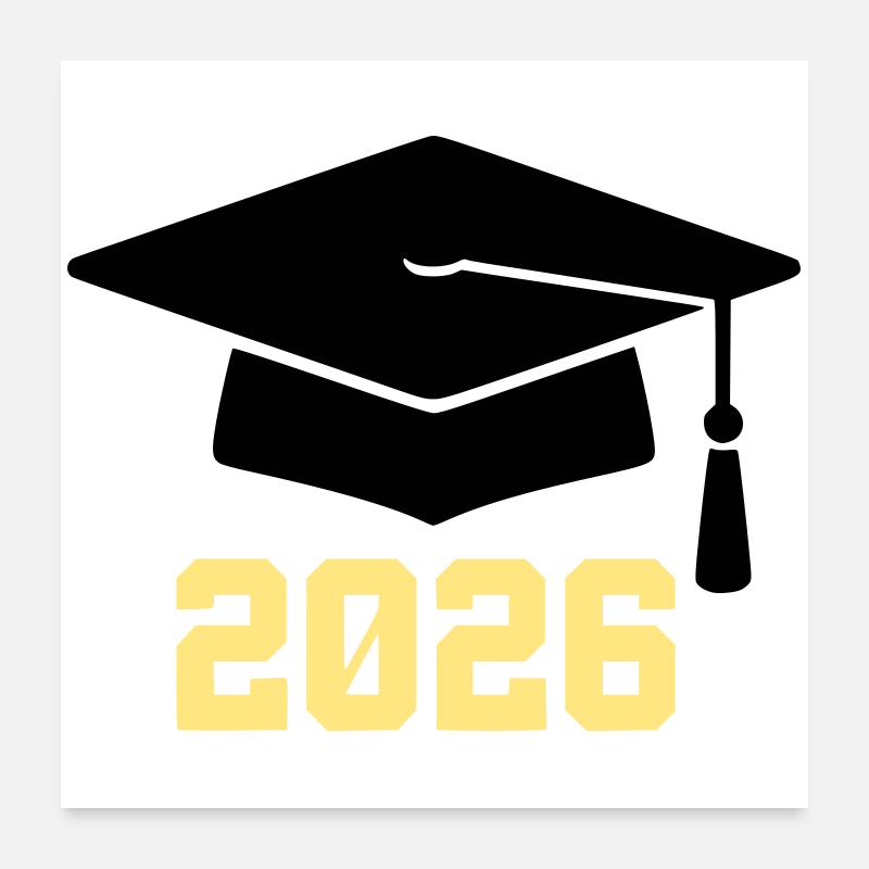 Absolvent 2026 Bachelor Hut Poster 60x60 cm