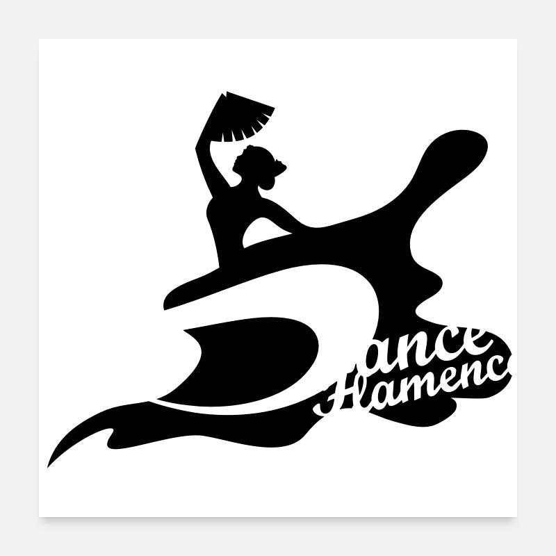 A flamenco dancer with fan Poster 24" x 24" (60x60 cm)