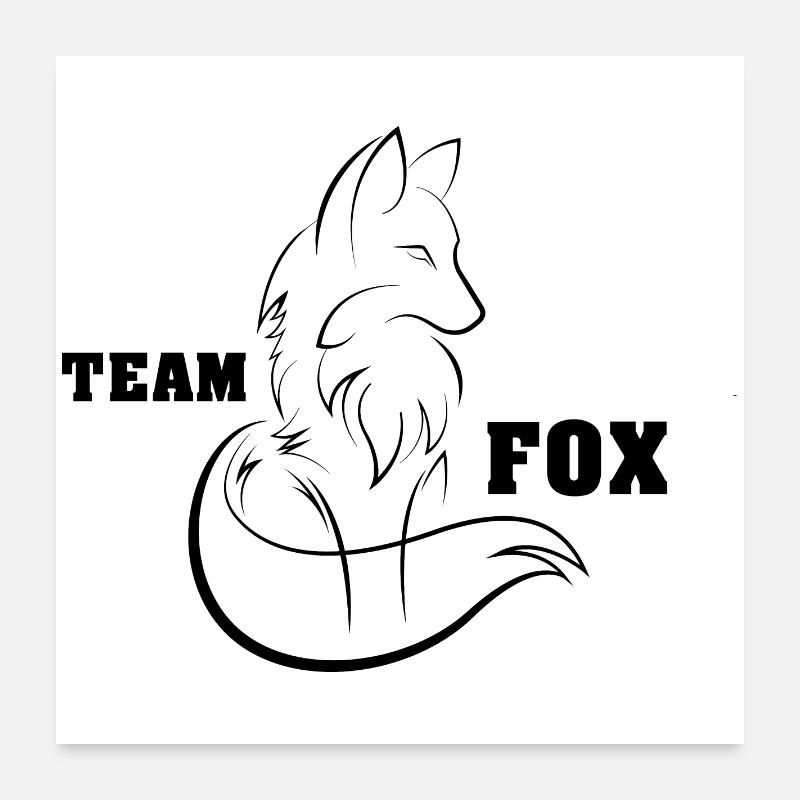 Team Fox Fox Icon Drawing Logo icon Poster 24" x 24" (60x60 cm)