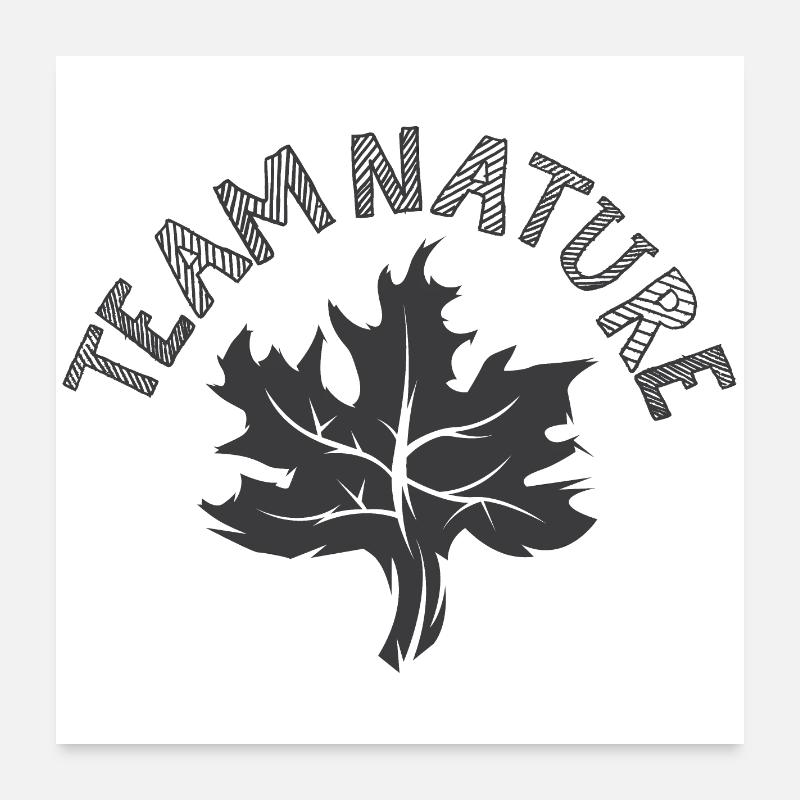 Équipe Nature Nature Symbole de feuille d’arbre Feuille d’érable Poster 60 x 60 cm