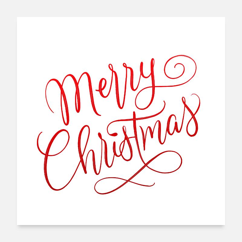 Joyeux Noël avec flocons de neige Poster 60 x 60 cm