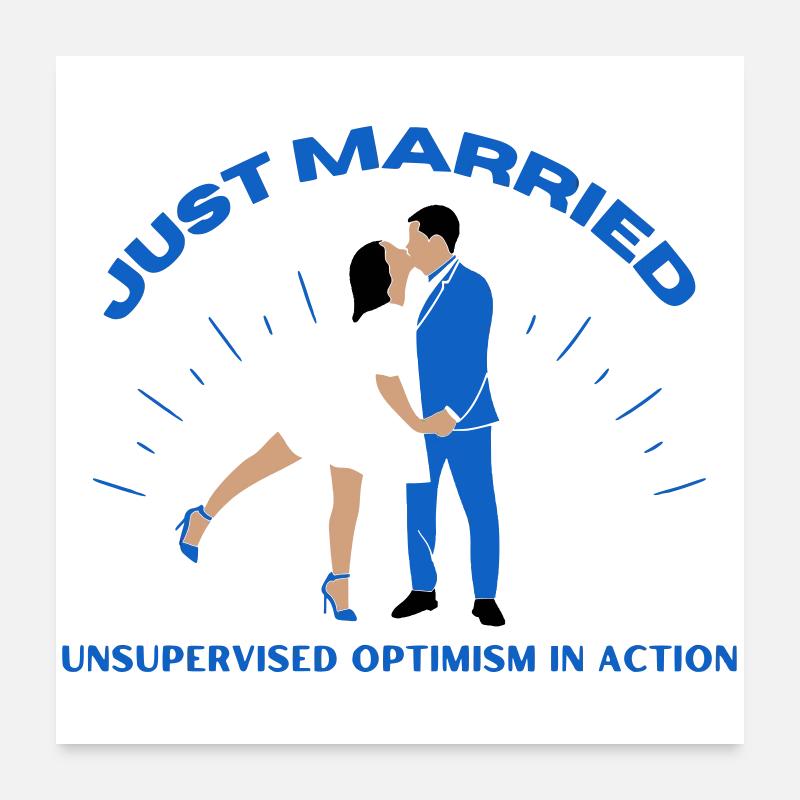 Je viens de me marier | Mariage Poster 60 x 60 cm