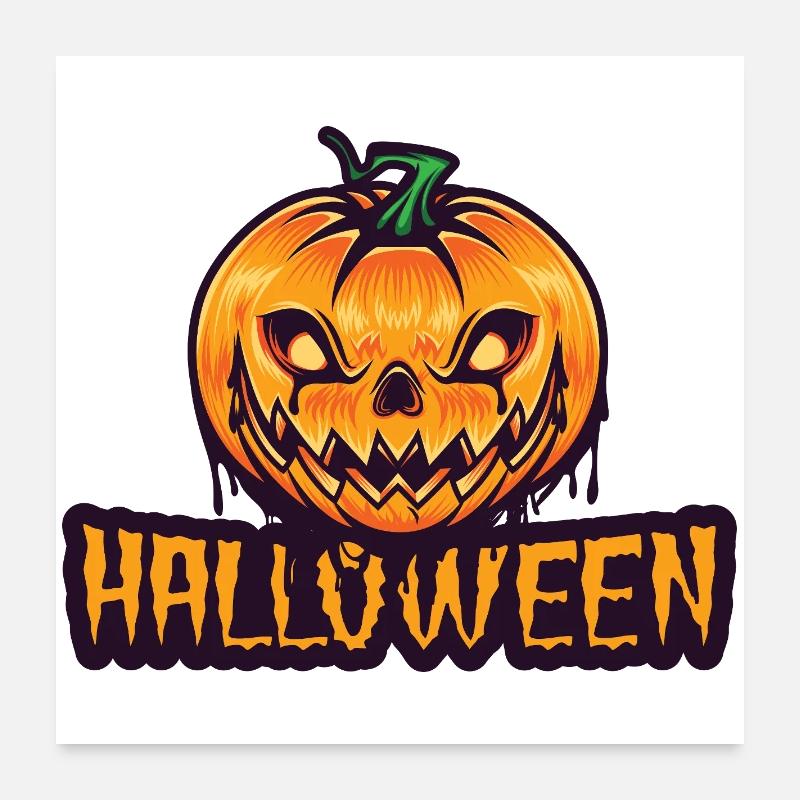 Citrouille effrayante Halloween Design Poster 60 x 60 cm