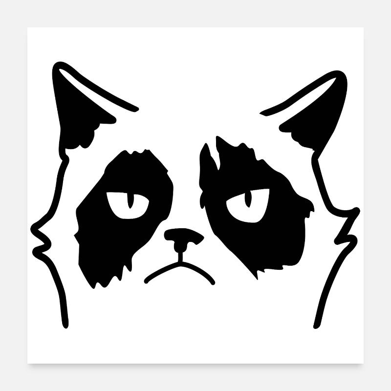 Mürrische Katze: Cartoon & Fun Poster 60x60 cm