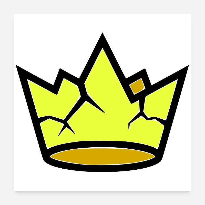 Grunge Broken Crown Vector fissuré Poster 60 x 60 cm