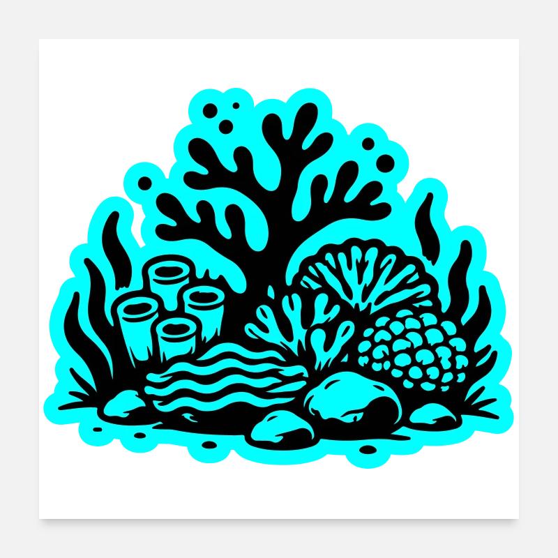 Coral Reef Ocean Coral Icon Poster 24" x 24" (60x60 cm)