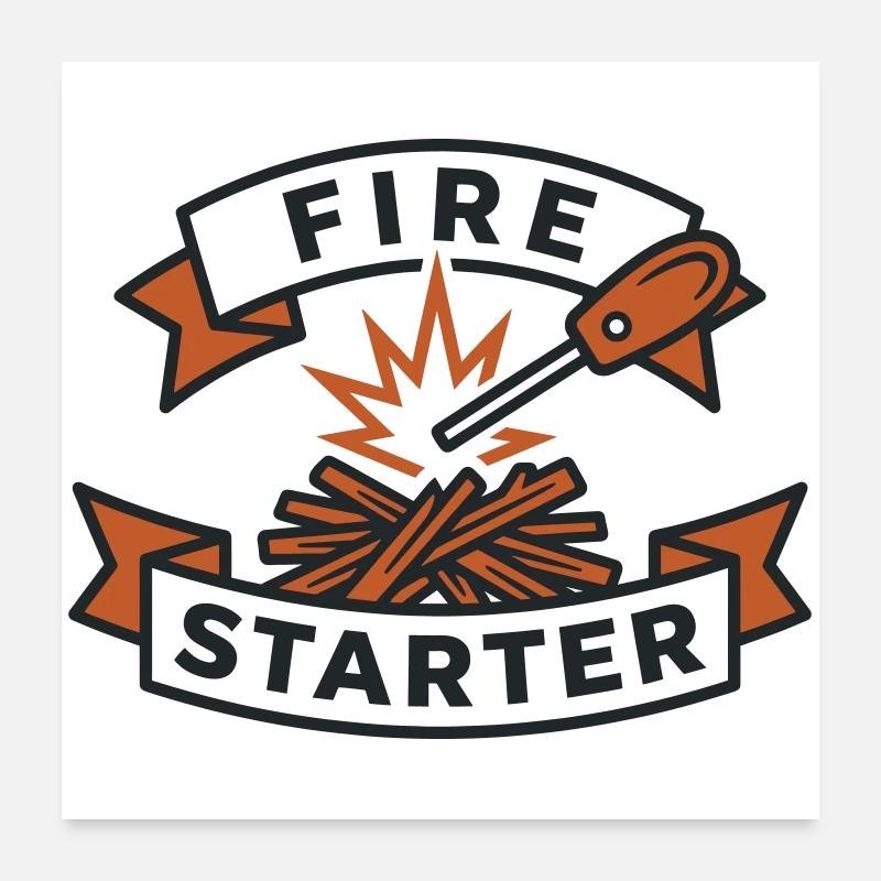 Allumeur de Feu Fire Starter Braise Poster 60 x 60 cm