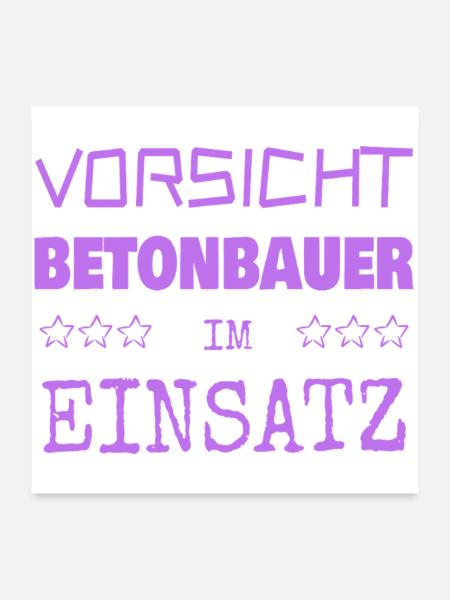 Beruf Betonbauer - Poster 60x60 cm - Weiß - Vorne