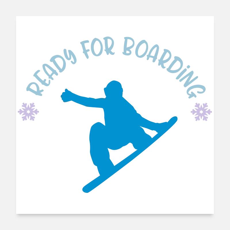 Snowboard Poster 60x60 cm