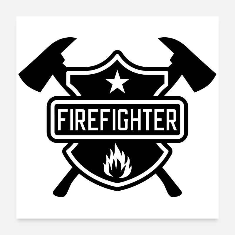 Firefighter Poster 24" x 24" (60x60 cm)