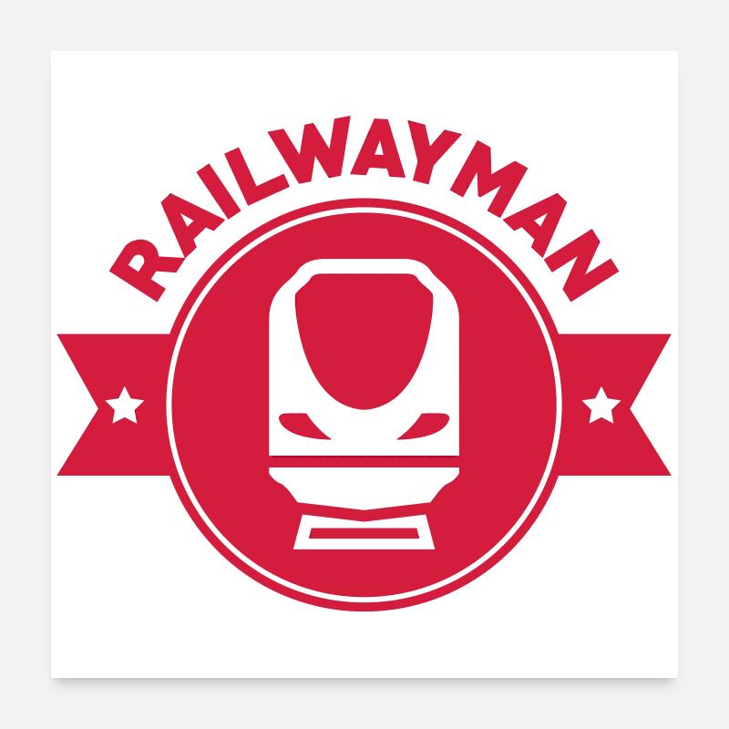 Railway Railwayman Cheminot Train Eisenbahn Poster 24" x 24" (60x60 cm)