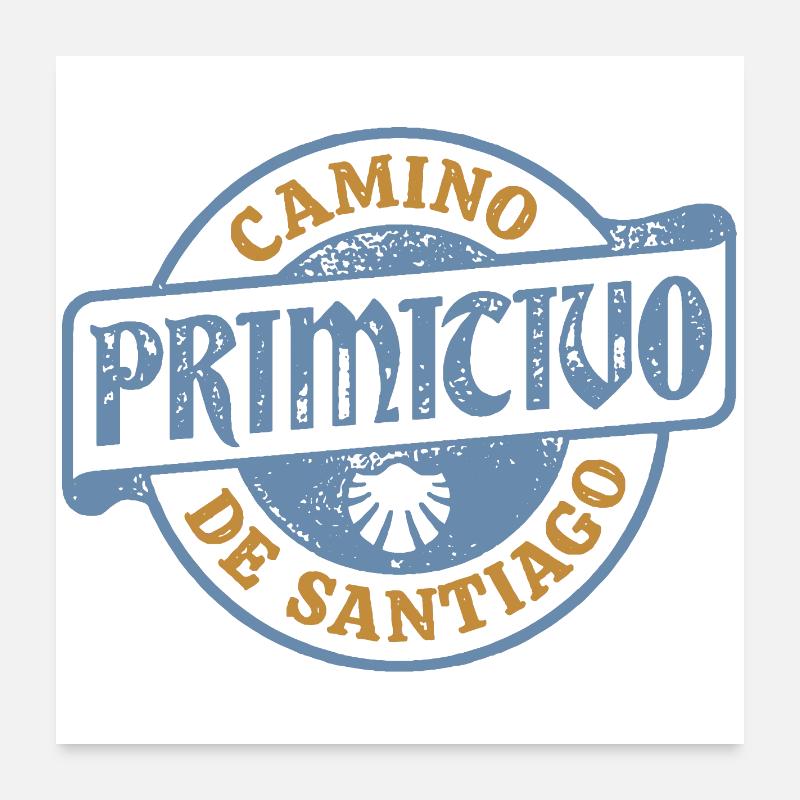 Camino Primitivo pélerinage | Chemin de Saint-Jacques Poster 60 x 60 cm