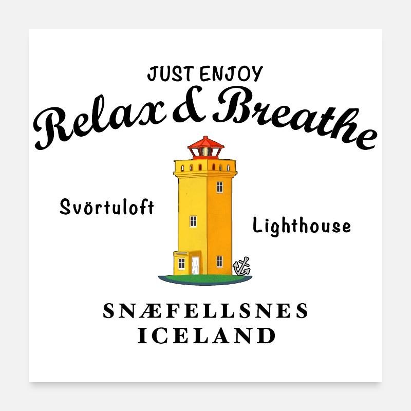 Phare d’Islande Svörtuloft, Relax Poster 60 x 60 cm