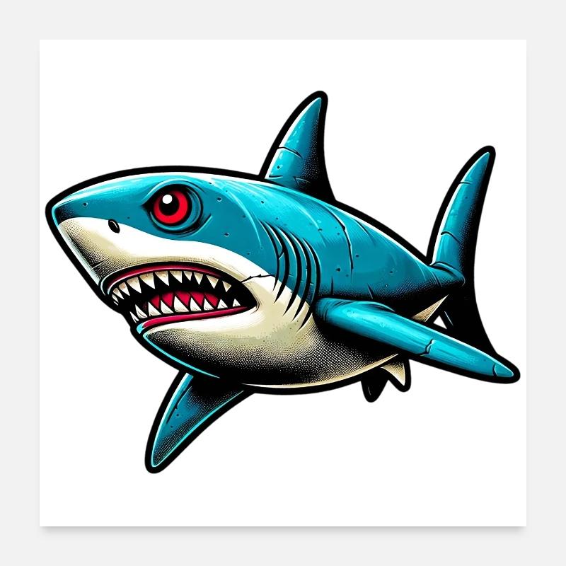 Shark Poster 24" x 24" (60x60 cm)