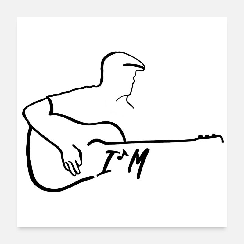 Collection de guitares I ́M Poster 60 x 60 cm