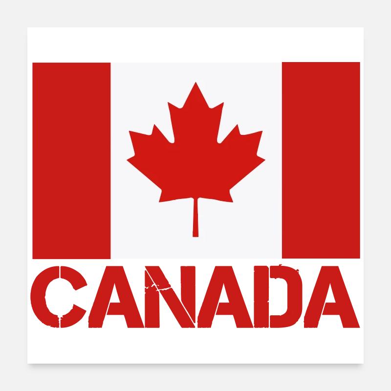 Drapeau de la feuille d’érable du Canada Poster 60 x 60 cm