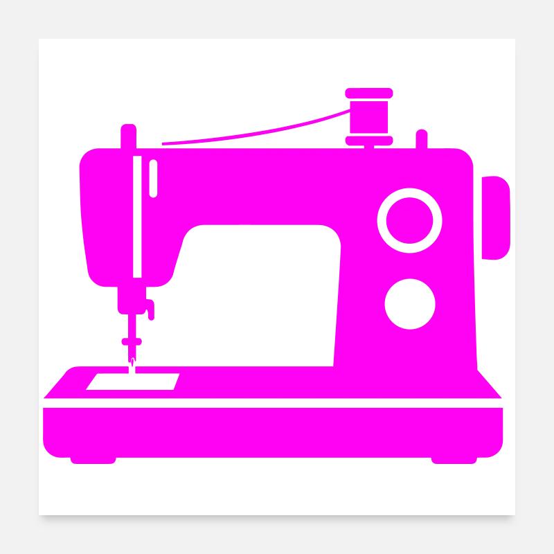 Pink Sewing Machine Poster 24" x 24" (60x60 cm)