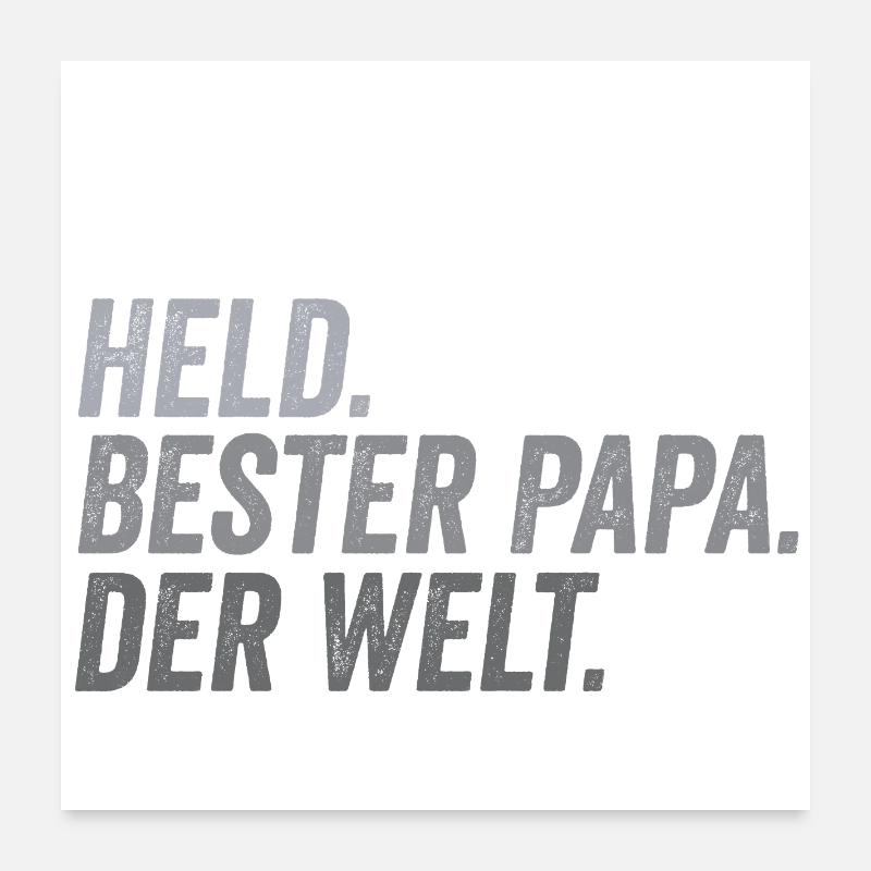 Ehemann Bester Papa Vatertag lustig - Poster 60x60 cm - Weiß