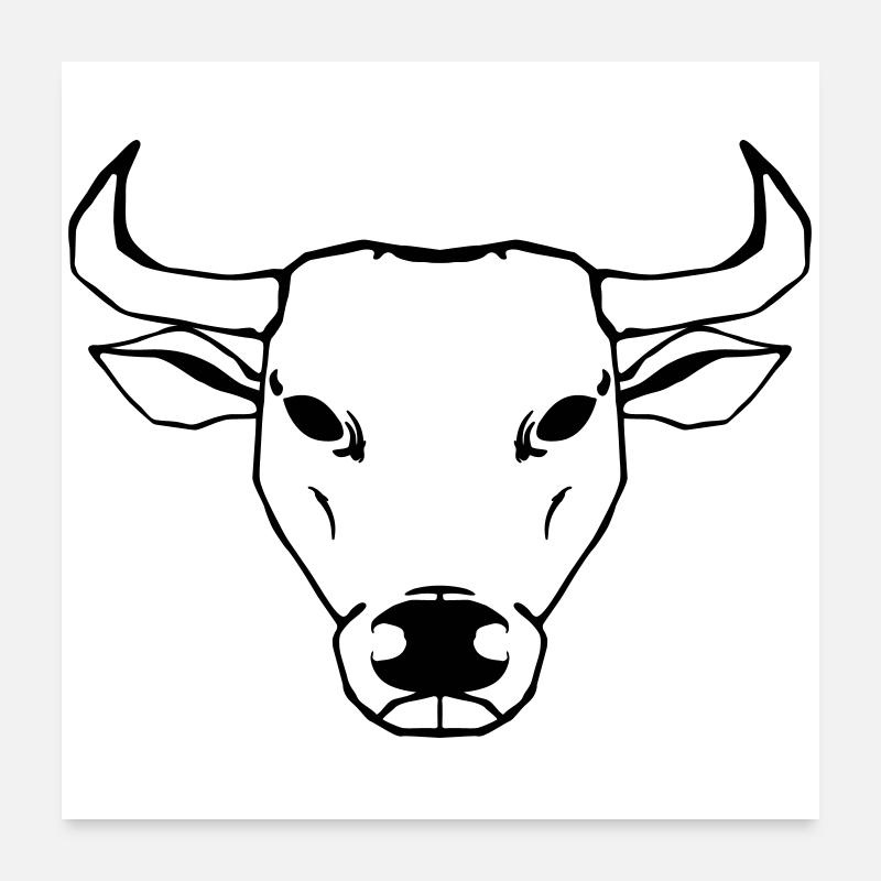 Ochse Illustration Poster 60x60 cm