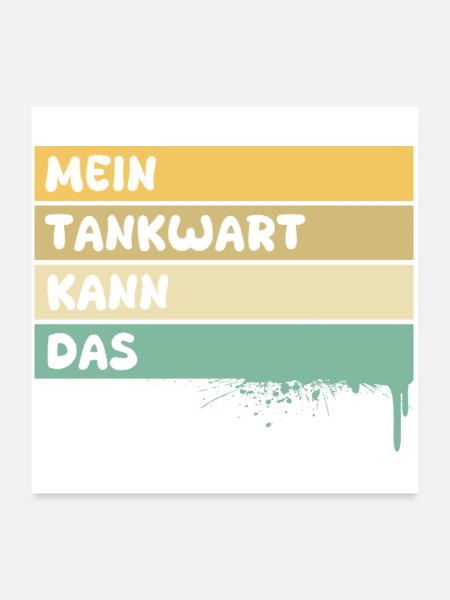 Handwerker Tankwart - Poster 60x60 cm - Weiß - Vorne