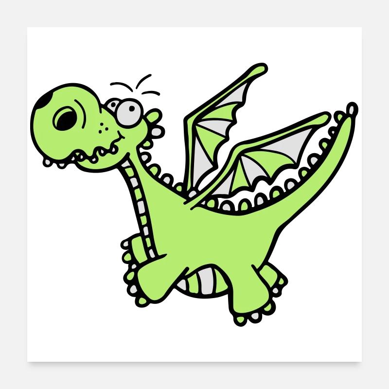 Mächtiger Drache Poster 60x60 cm